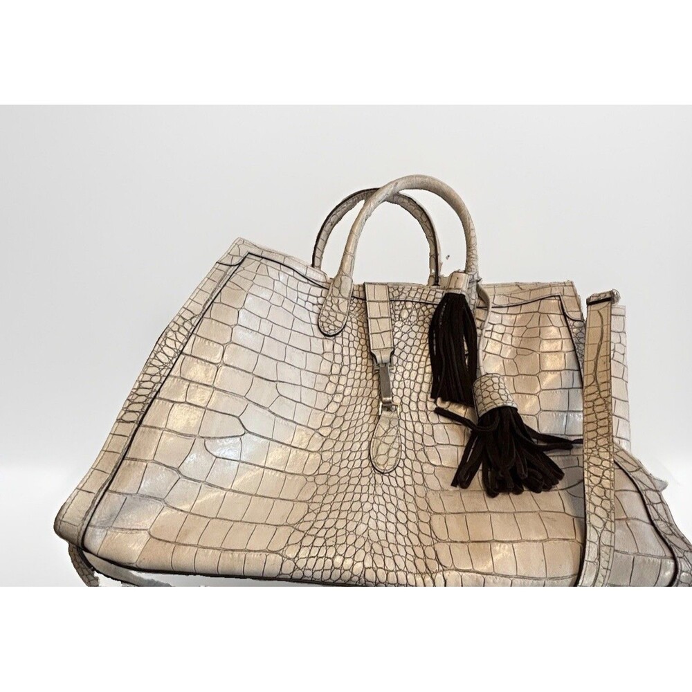 Claudia Firenze Off White large Italian leather purse